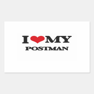 I love my Postman Rectangular Sticker