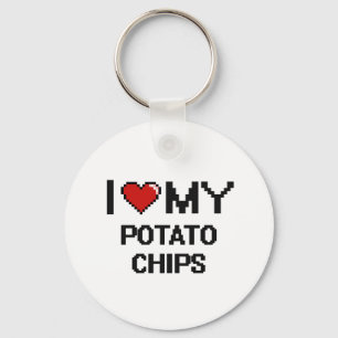 I Love My Potato Chips Digital design Key Ring