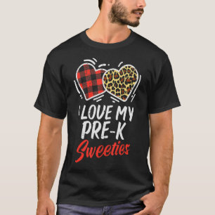 I Love My Pre K Sweeties Hearts Valentines Day Tea T-Shirt