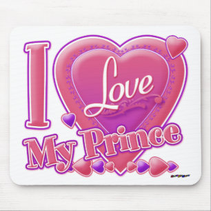 I Love My Prince pink/purple - heart Mouse Pad