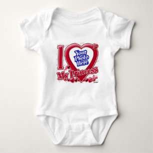I Love My Princess red heart - photo Baby Bodysuit
