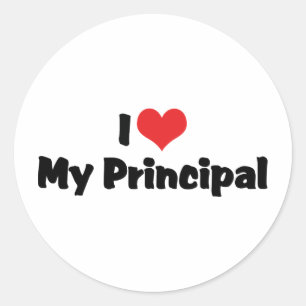 I Love My Principal Classic Round Sticker