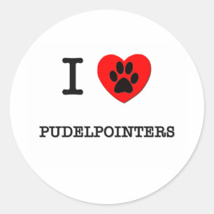 I LOVE MY PUDELPOINTERS CLASSIC ROUND STICKER