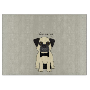 I Love My Pug Cutting Board