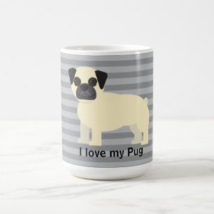 I love my Pug Gray Lined Coffee Mug