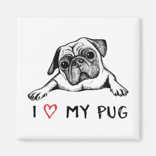 I Love my Pug Magnets