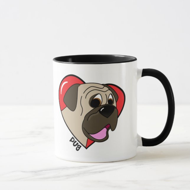 I Love my Pug Mug (Cartoon) (Right)