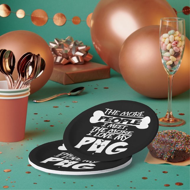 I Love My Pug Paper Plates (Creator Uploaded)