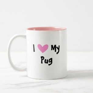 I Love My Pug Two-Tone Coffee Mug