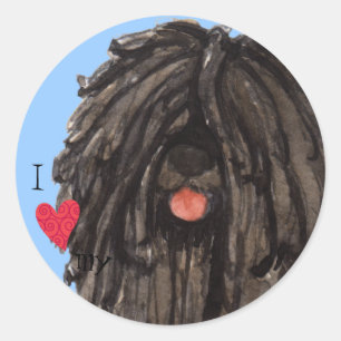 I Love my Puli Classic Round Sticker