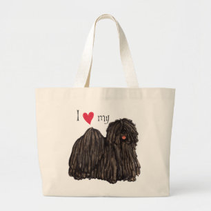 I Love my Puli Large Tote Bag