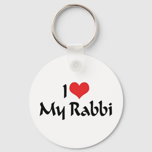 I Love My Rabbi Keychain (Front)