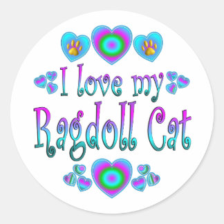I Love My Ragdoll Cat Classic Round Sticker