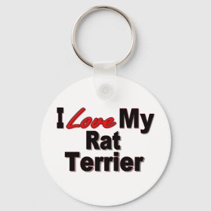 I Love My Rat Terrier Dog Keychain