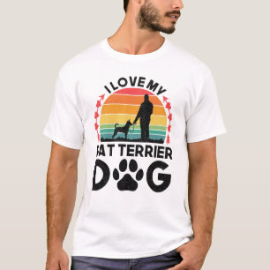 I Love My Rat Terrier Dog Retro Vintage T-Shirt