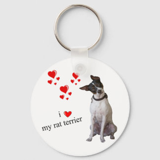 I Love my Rat Terrier Key Ring