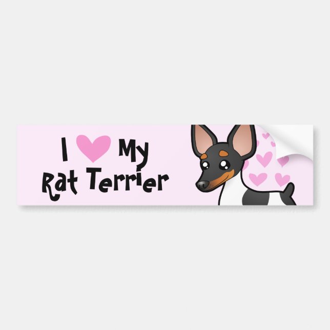 I Love My Rat Terrier / Toy Fox Terrier Bumper Sticker (Front)