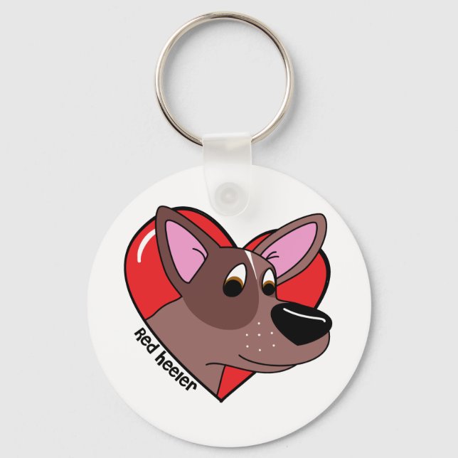 I Love my Red Heeler Keychain (Front)