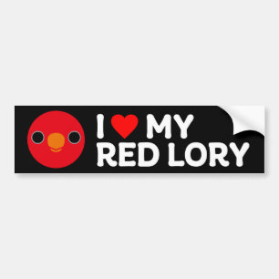 I LOVE MY RED LORY BUMPER STICKER
