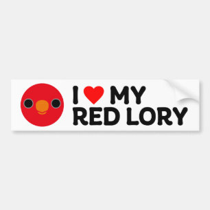 I LOVE MY RED LORY BUMPER STICKER