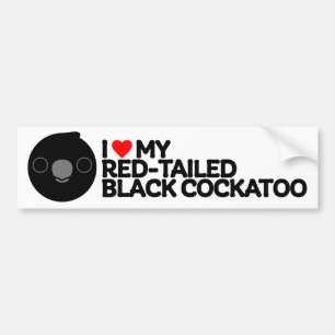 I LOVE MY RED-TAILED BLACK COCKATOO – male Bumper Sticker