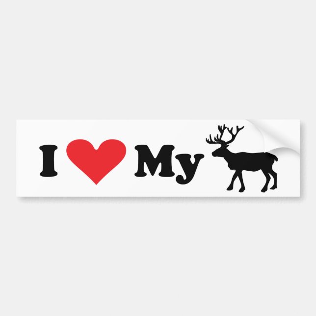 I Love My Reindeer bumper sticker (Front)