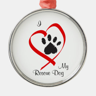 I Love My Rescue Dog Colour Ornament