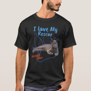 I Love My Rescue Russian Blue Cool Adopted Cat f T-Shirt