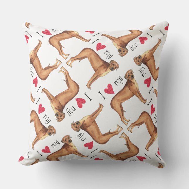 I Love my Rhodesian Ridgeback Cushion (Front)