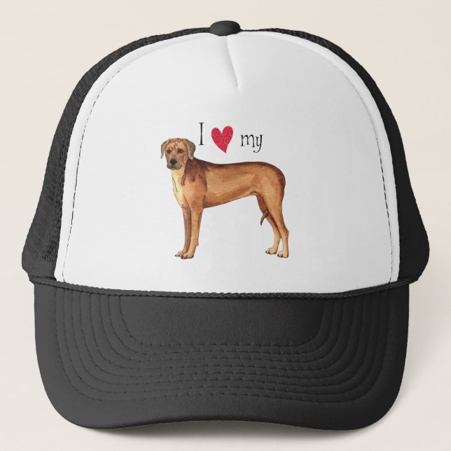 I Love my Rhodesian Ridgeback Trucker Hat (Front)