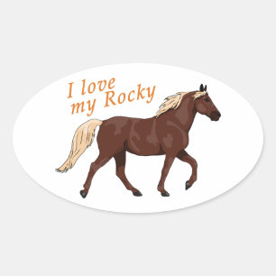 I Love My Rocky Chocolate Oval Sticker