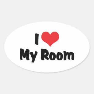 I Love My Room Oval Sticker