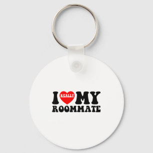 I Love My Roomate Heart Funny Party Gifts Valentin Key Ring
