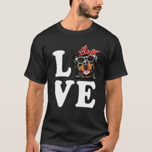 I Love My Rottweiler Bandanna Sunglasses Dog Lover T-Shirt