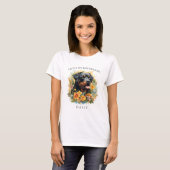 I Love My Rottweiler Floral Dog Portrait T-Shirt (Front Full)