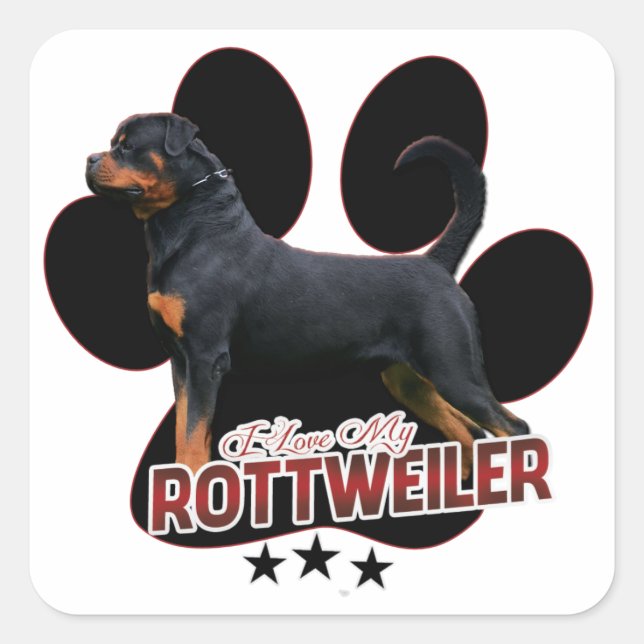 I Love My Rottweiler Sticker (Front)