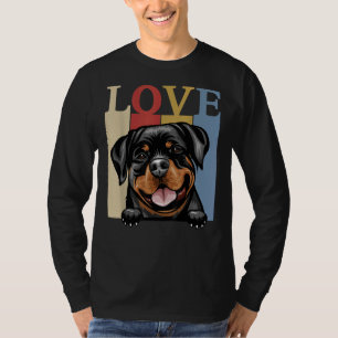I Love My Rottweiler Vintage Retro Dog Mom Dad Pet T-Shirt