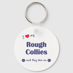 I Love My Rough Collies (Multiple Dogs) Key Ring