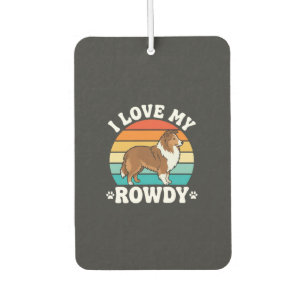I Love My Rowdy Sheltie Retro Dog Car Air Freshener