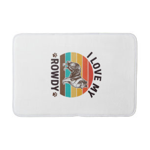 I Love My Rowdy Vintage Collie Dog Design_1 Bath Mat