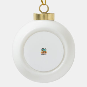 I Love My Rufus Vintage Dog Design_1 Ceramic Ball Christmas Ornament