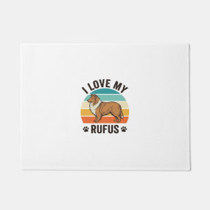 I Love My Rufus Vintage Dog Design_1 Doormat