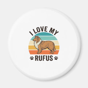 I Love My Rufus Vintage Dog Design_1 Magnet