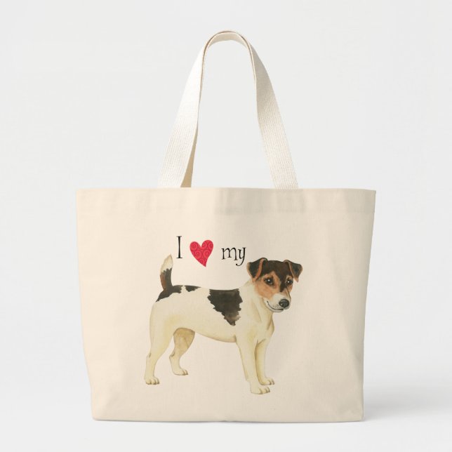 I Love my Russell Terrier Large Tote Bag (Front)