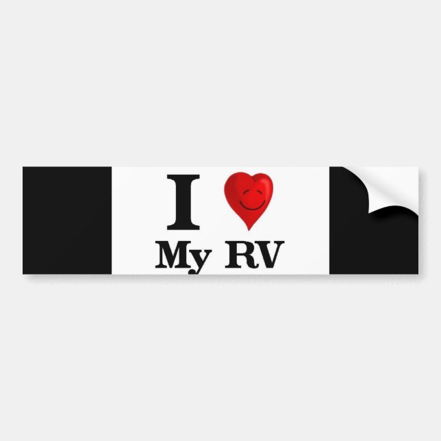 I Love My RV Bumper Sticker (Front)