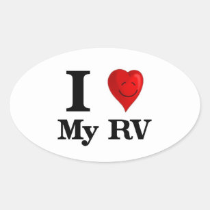 I Love My RV Oval Sticker