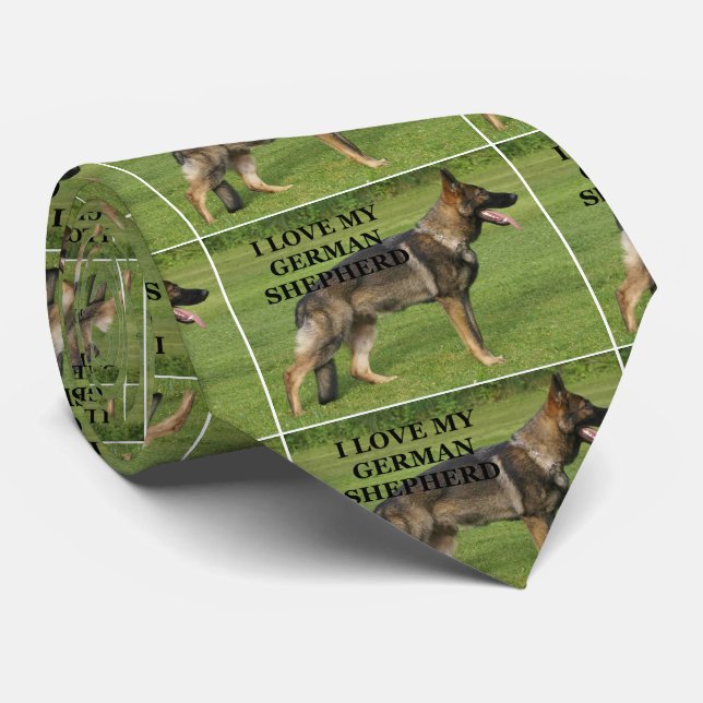 I love my sable german shepherd tie (Rolled)