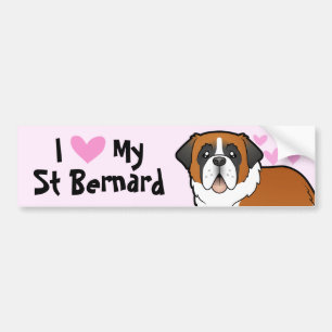 I Love My Saint Bernard Bumper Sticker