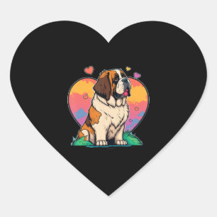 I Love My Saint St Bernard Dog Heart Sticker