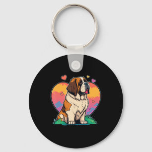 I Love My Saint St Bernard Dog Key Ring